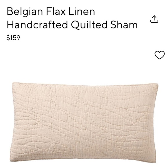 Pottery Barn Belgian Flax Linen Handcrafted Quilted King Size Shams. Set of Two - Picture 1 of 11